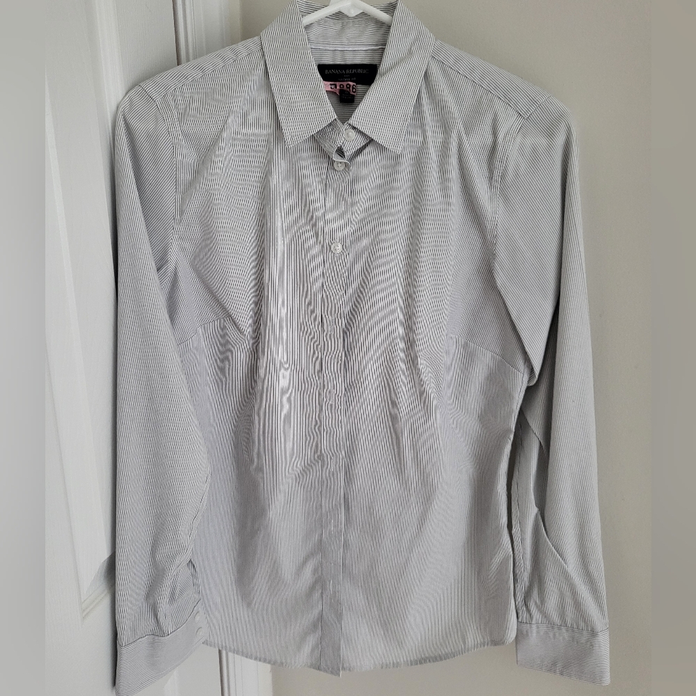 Banana Republic Gray Dress Shirt Long Sleeve